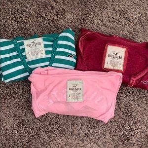 (3) - 3/4 Length Hollister Shirts - Size Large
